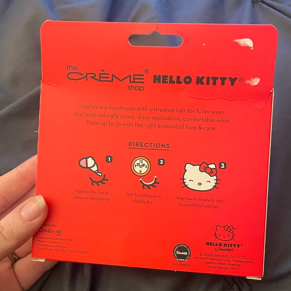 NWT/NIB Hello Kitty Creme Shop HandCrafted Lashes "Wispy Wink" - Picture 2 of 4